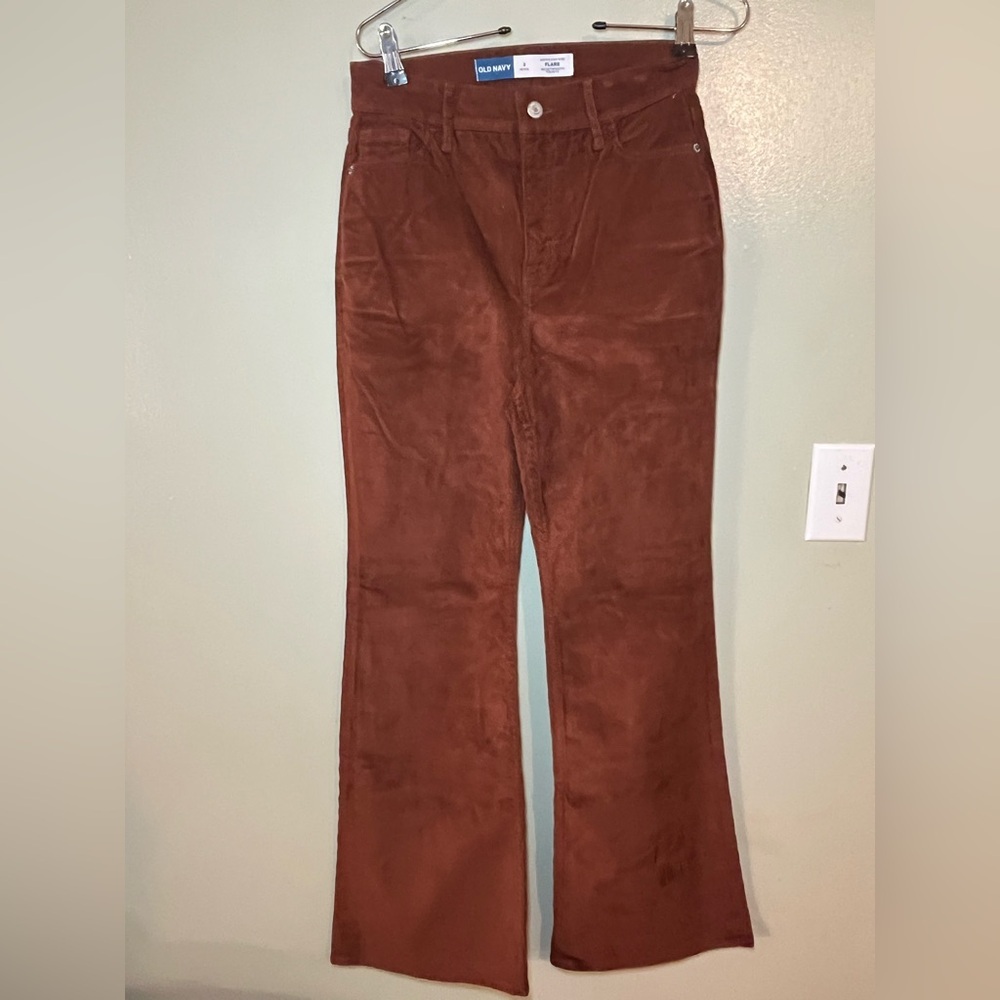 Old Navy Brown Corduroy Highest High Rise  Flare Women Pants Size 2 New